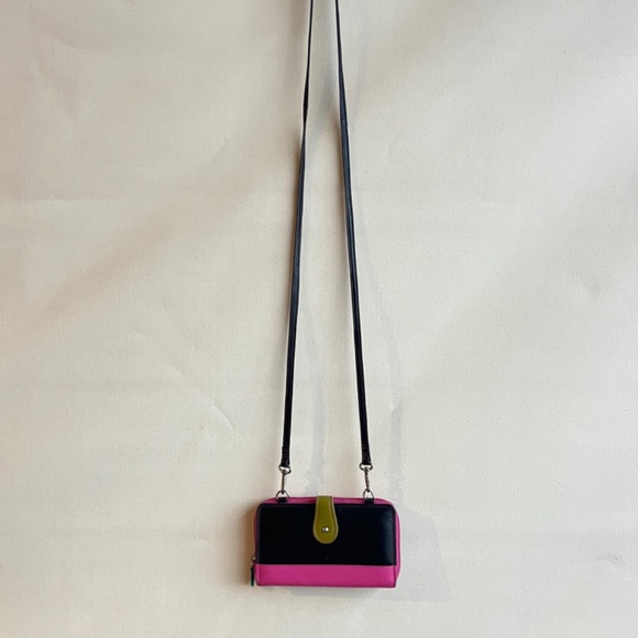 RFID Genuine Leather block colour wallet with strap - Picture 8 of 8